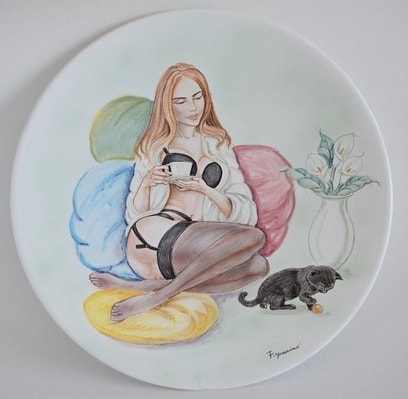Albisola ceramics Art - Plate in majolica